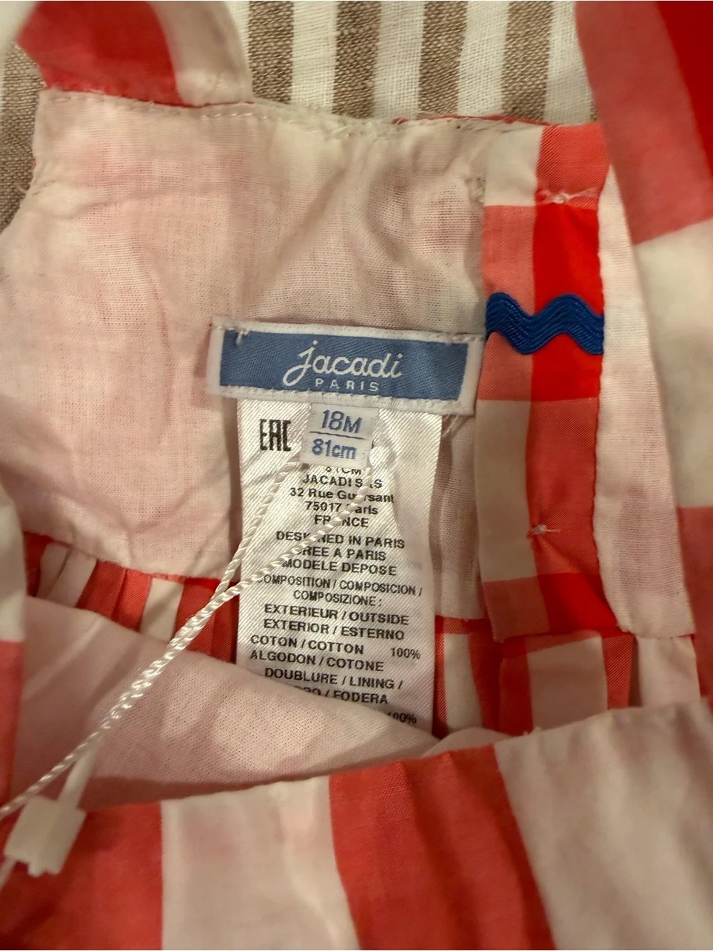 Jacadi Classic Red Gingham Baby Dress & Bloomers